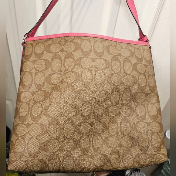 Coach signature file tan pink monogram crossbody bag handbag purse - Picture 6 of 12